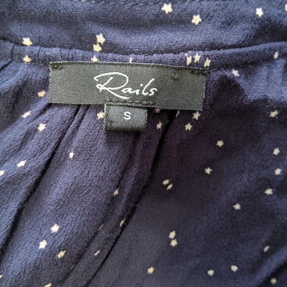 Rails Women's Jasmine Navy Dress Sz Small Stella Stars 100% Rayon Mini Boho Chic - Picture 7 of 10